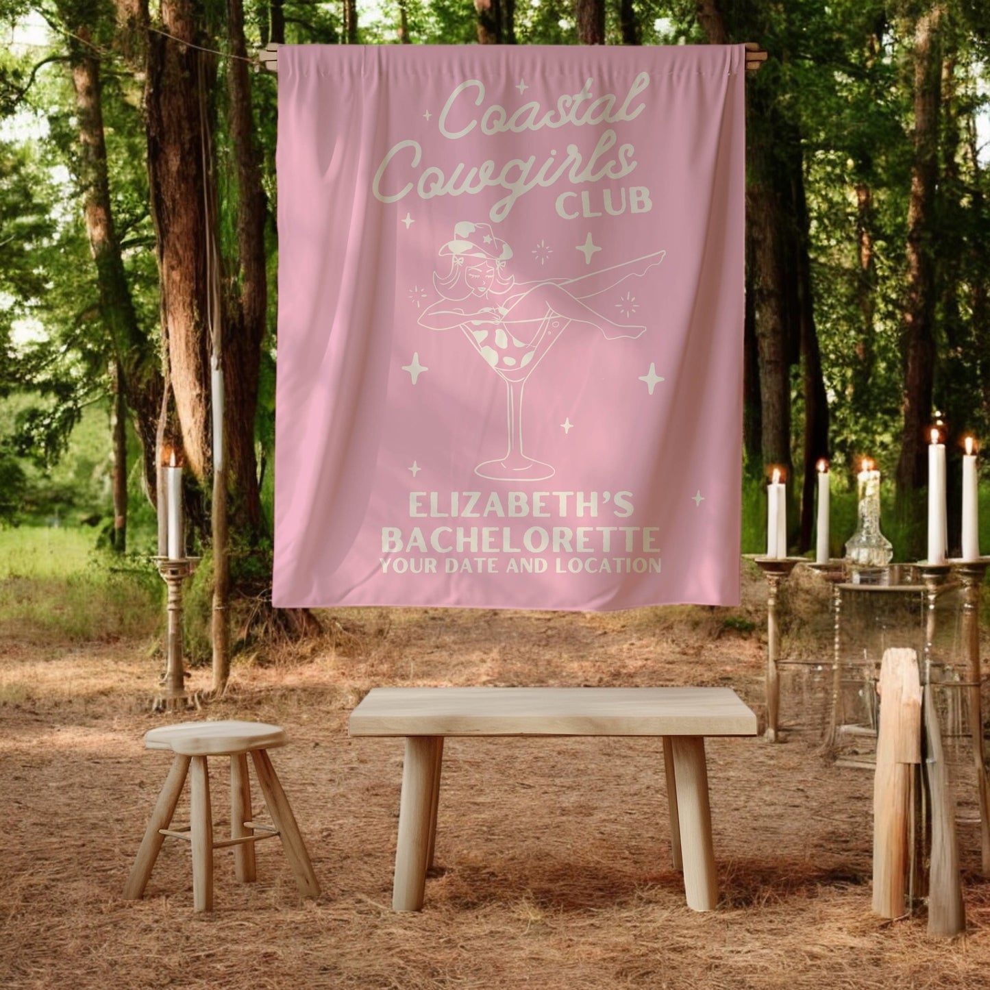Coastal Cowgirls Bachelorette Banner– Custom Bach Décor | #15