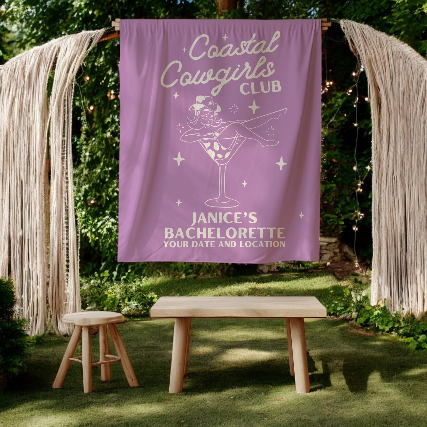 Coastal Cowgirls Bachelorette Banner– Custom Bach Décor | #15