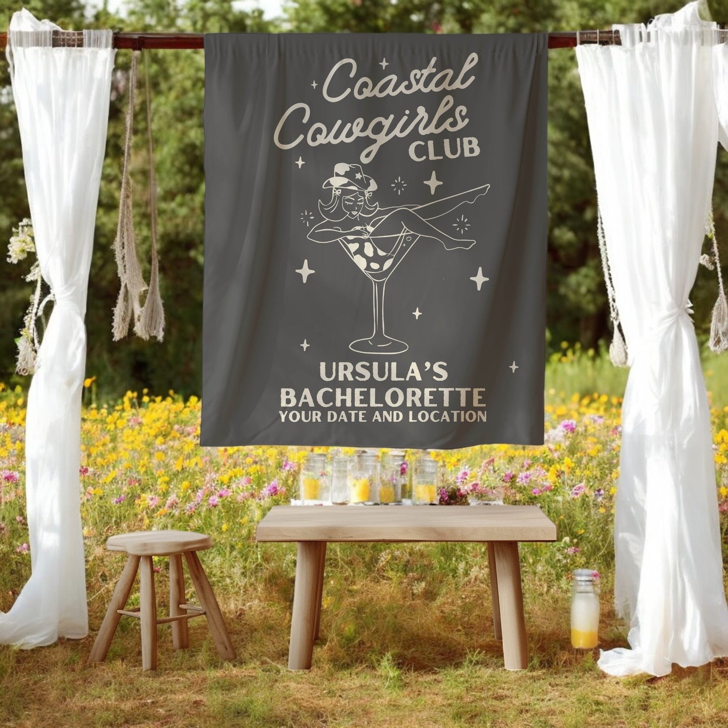 Coastal Cowgirls Bachelorette Banner– Custom Bach Décor | #15