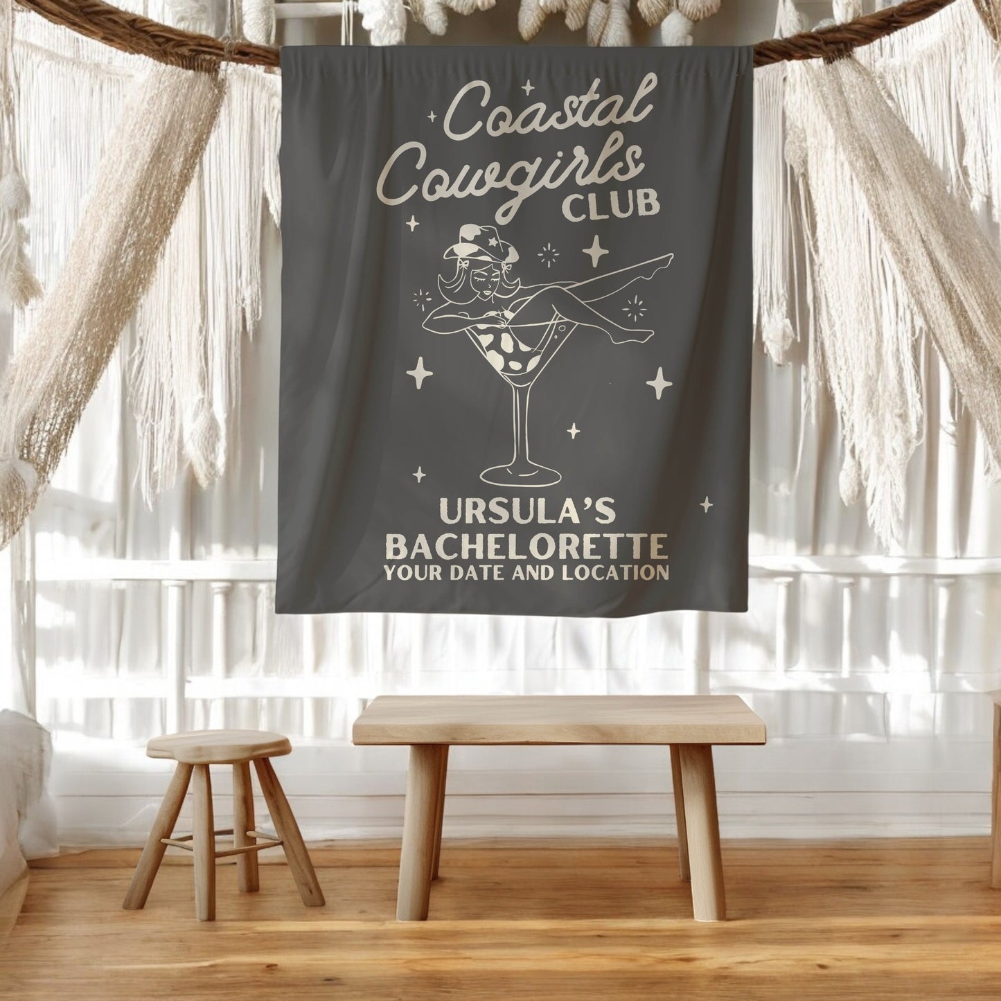 Coastal Cowgirls Bachelorette Banner– Custom Bach Décor | #15