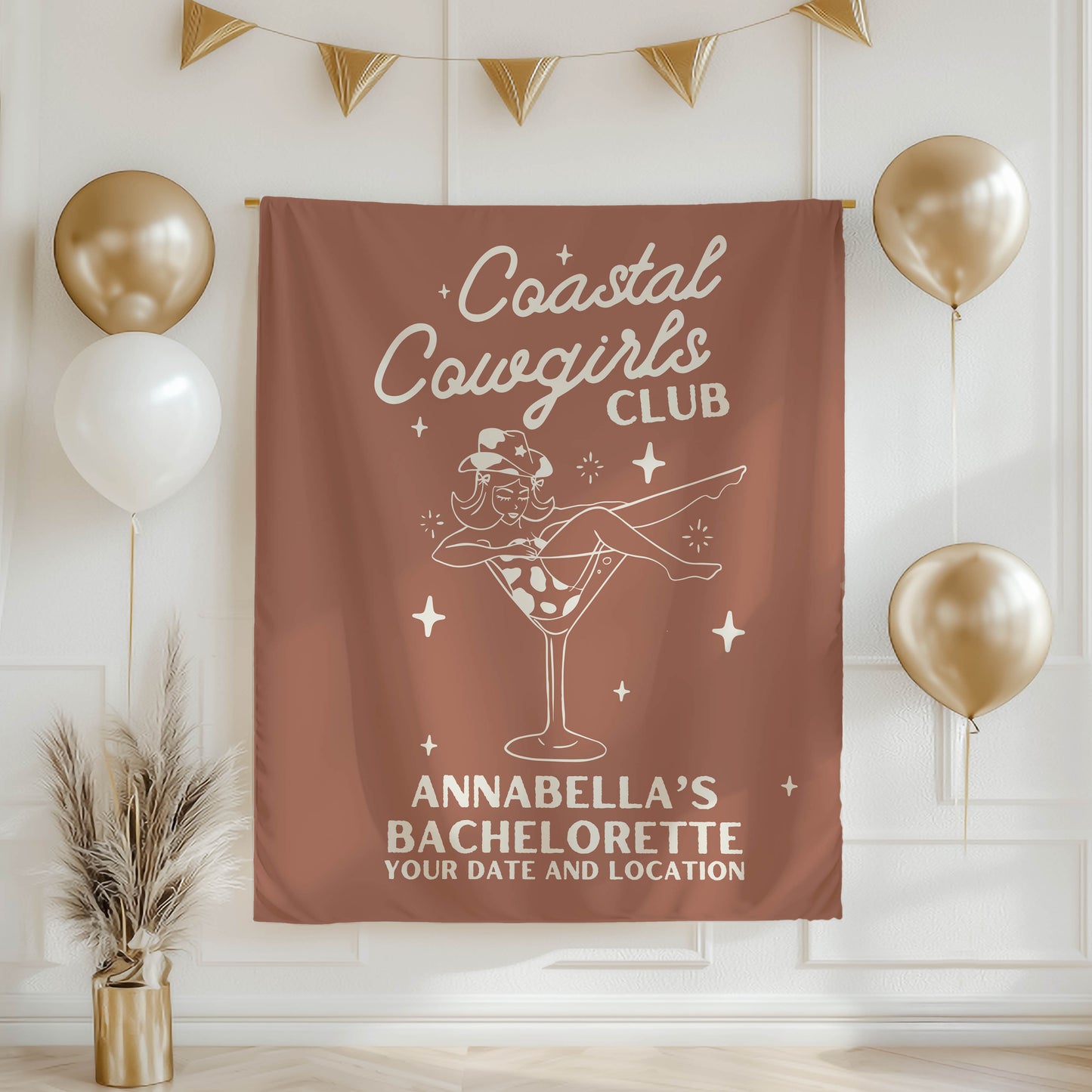 Coastal Cowgirls Bachelorette Banner– Custom Bach Décor | #15