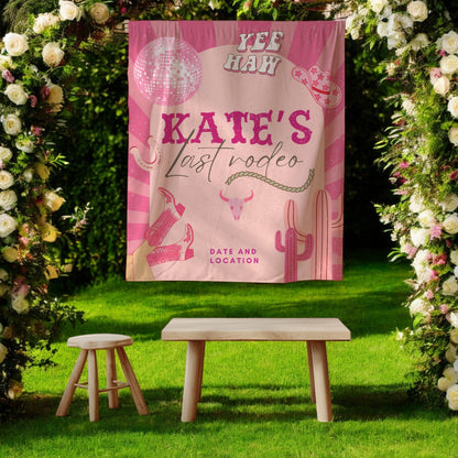 Pink Cowgirl Bachelorette Banner– Custom Bach Décor | #16