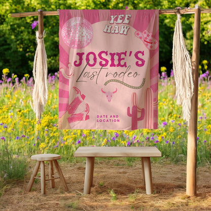 Pink Cowgirl Bachelorette Banner– Custom Bach Décor | #16