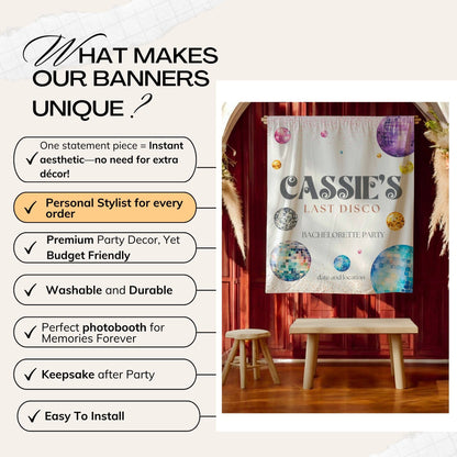Disco Bachelorette Banner – Custom Bach Décor | #17