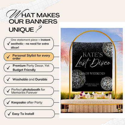 Disco Bachelorette Banner – Custom Bach Décor | #18