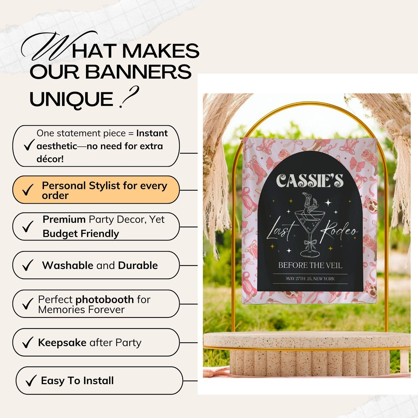 Last Rodeo Bachelorette Banner– Custom Bach Décor | #19