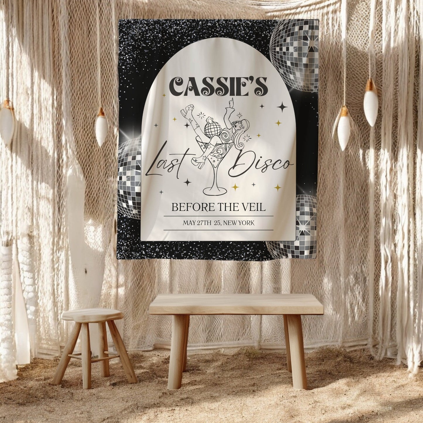 Disco Bachelorette Banner – Custom Bach Décor | #20