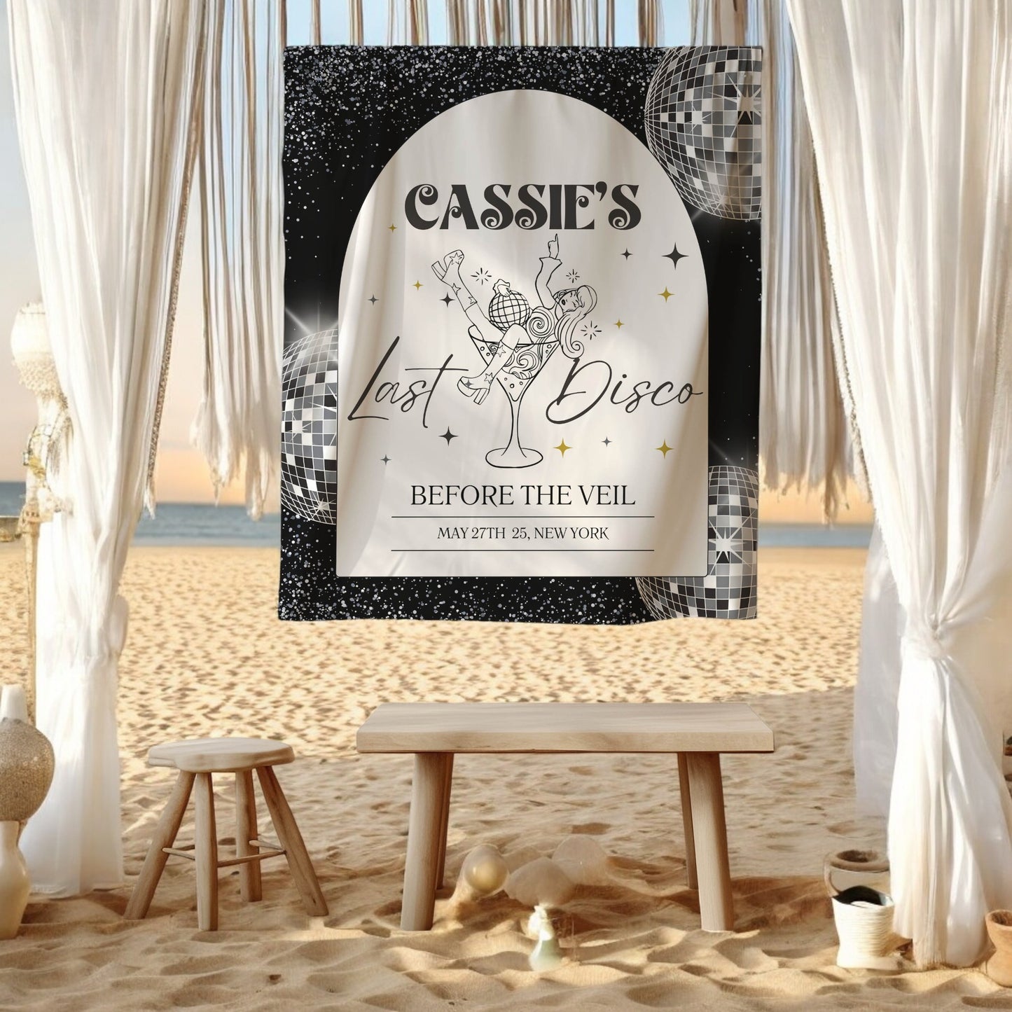 Disco Bachelorette Banner – Custom Bach Décor | #20