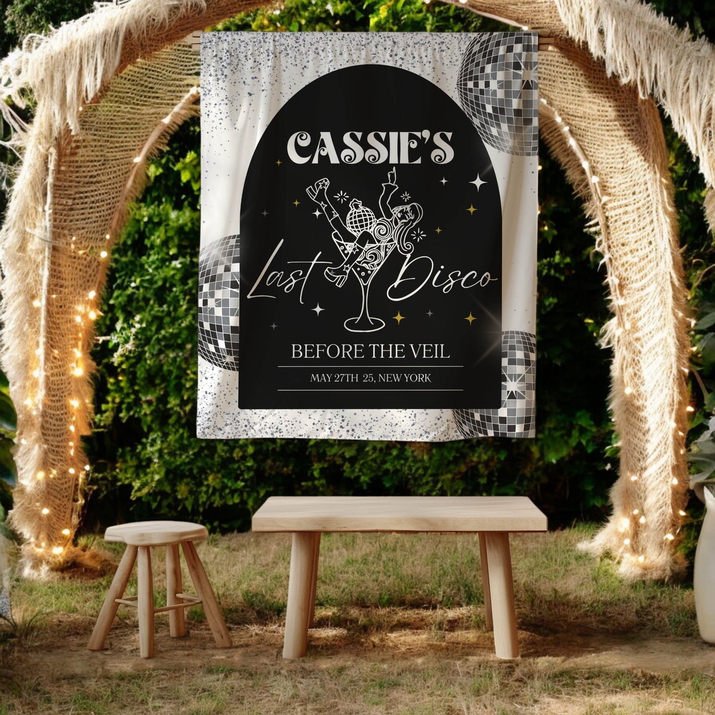 Disco Bachelorette Banner – Custom Bach Décor | #20