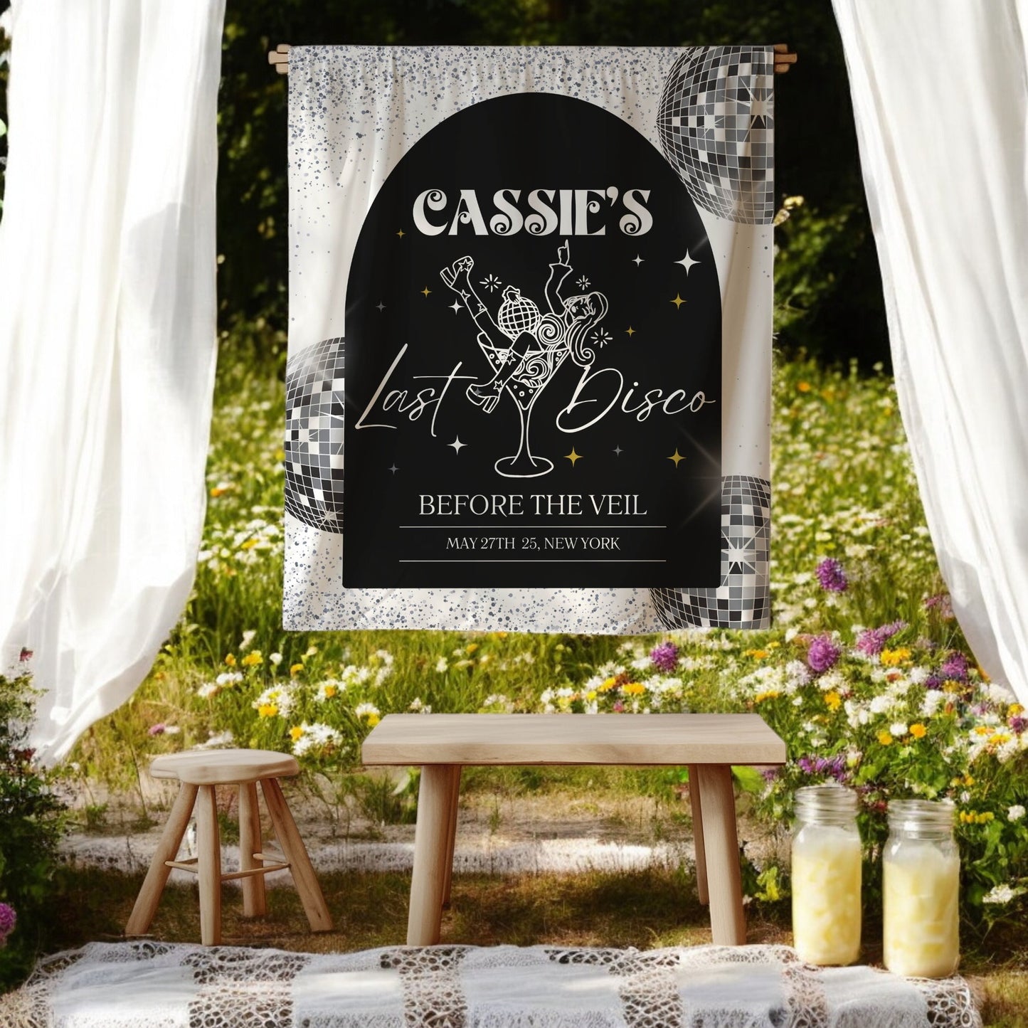 Disco Bachelorette Banner – Custom Bach Décor | #20