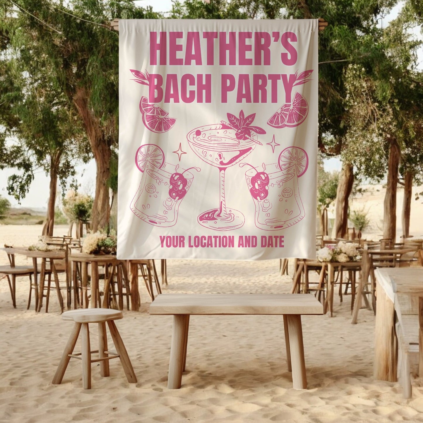 Cocktail Bach Party Banners– Custom Bach Décor | #22
