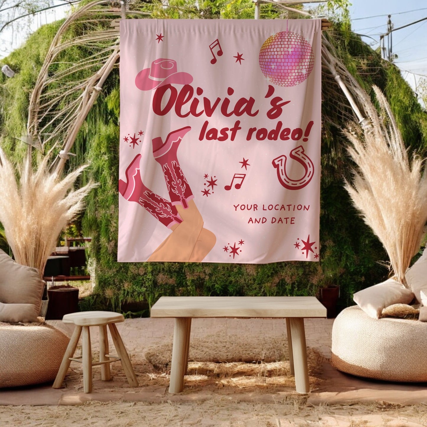 Pink Western and Country bachelorette– Custom Bach Décor | #23