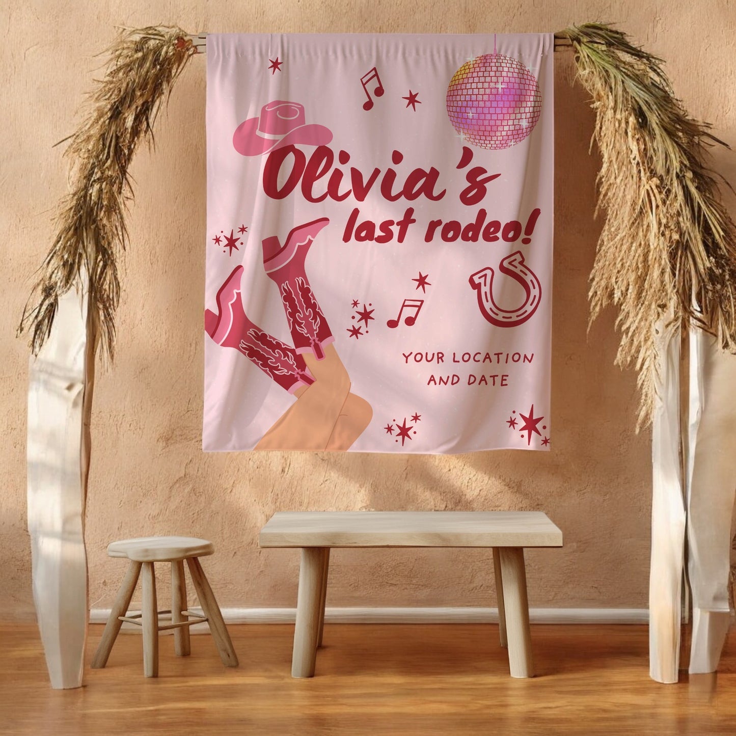 Pink Western and Country bachelorette– Custom Bach Décor | #23