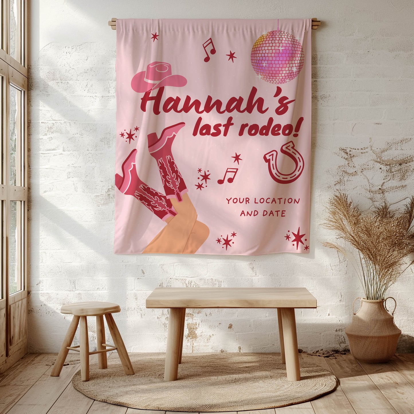 Pink Western and Country bachelorette– Custom Bach Décor | #23