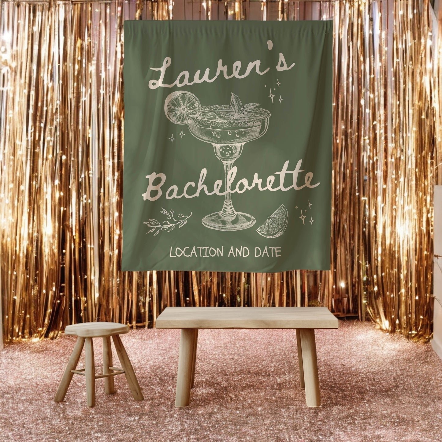 Cocktail Bachelorette Banner– Custom Bach Décor | #24
