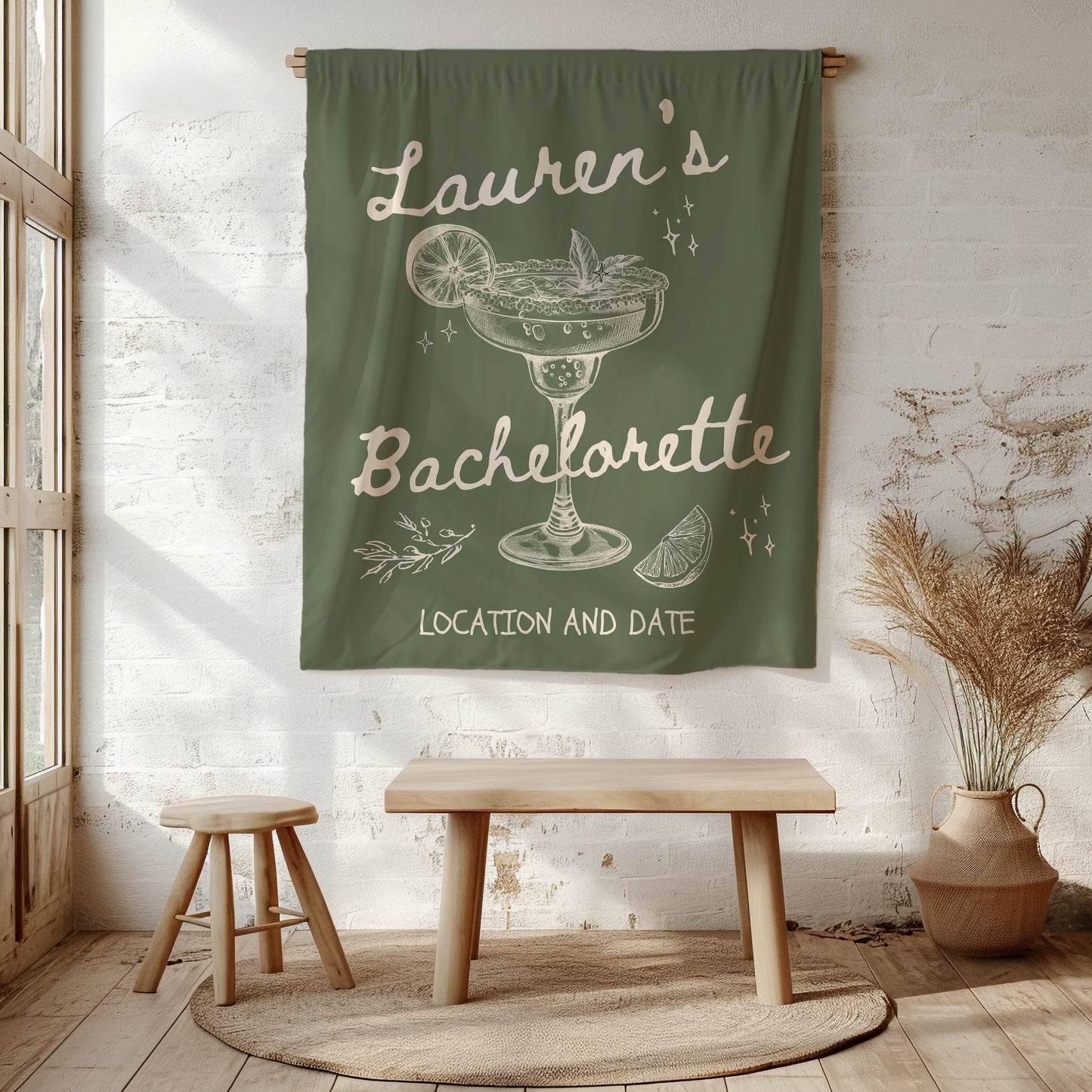 Cocktail Bachelorette Banner– Custom Bach Décor | #24