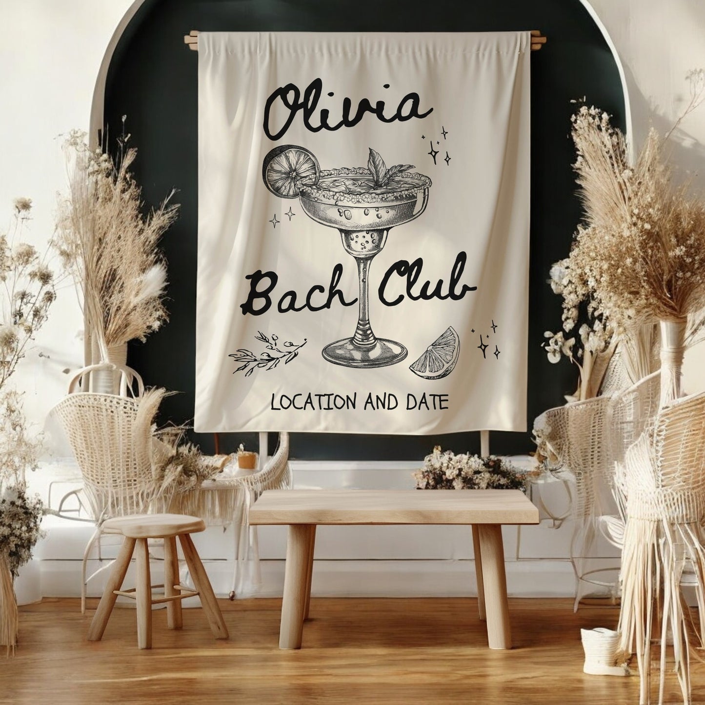 Cocktail Bachelorette Banner– Custom Bach Décor | #24