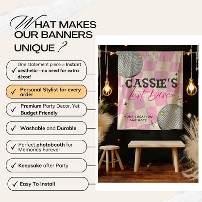 Trendy Disco Bachelorette Banner– Custom Bach Décor | #25