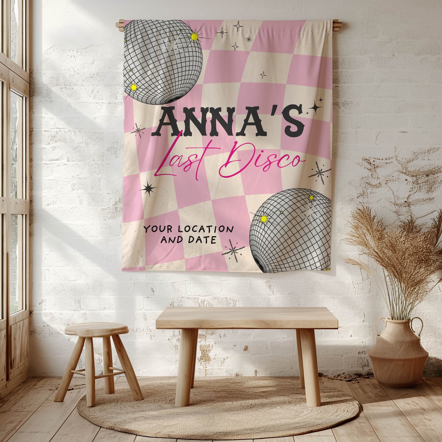Trendy Disco Bachelorette Banner– Custom Bach Décor | #25