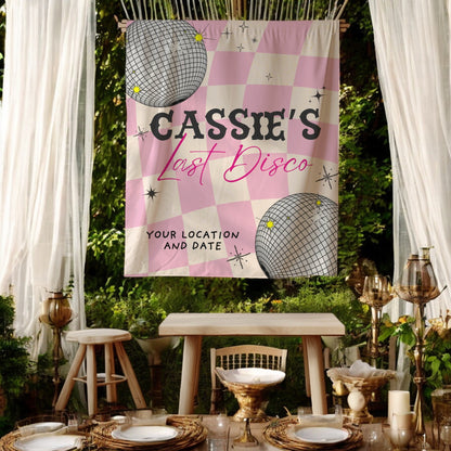 Trendy Disco Bachelorette Banner– Custom Bach Décor | #25