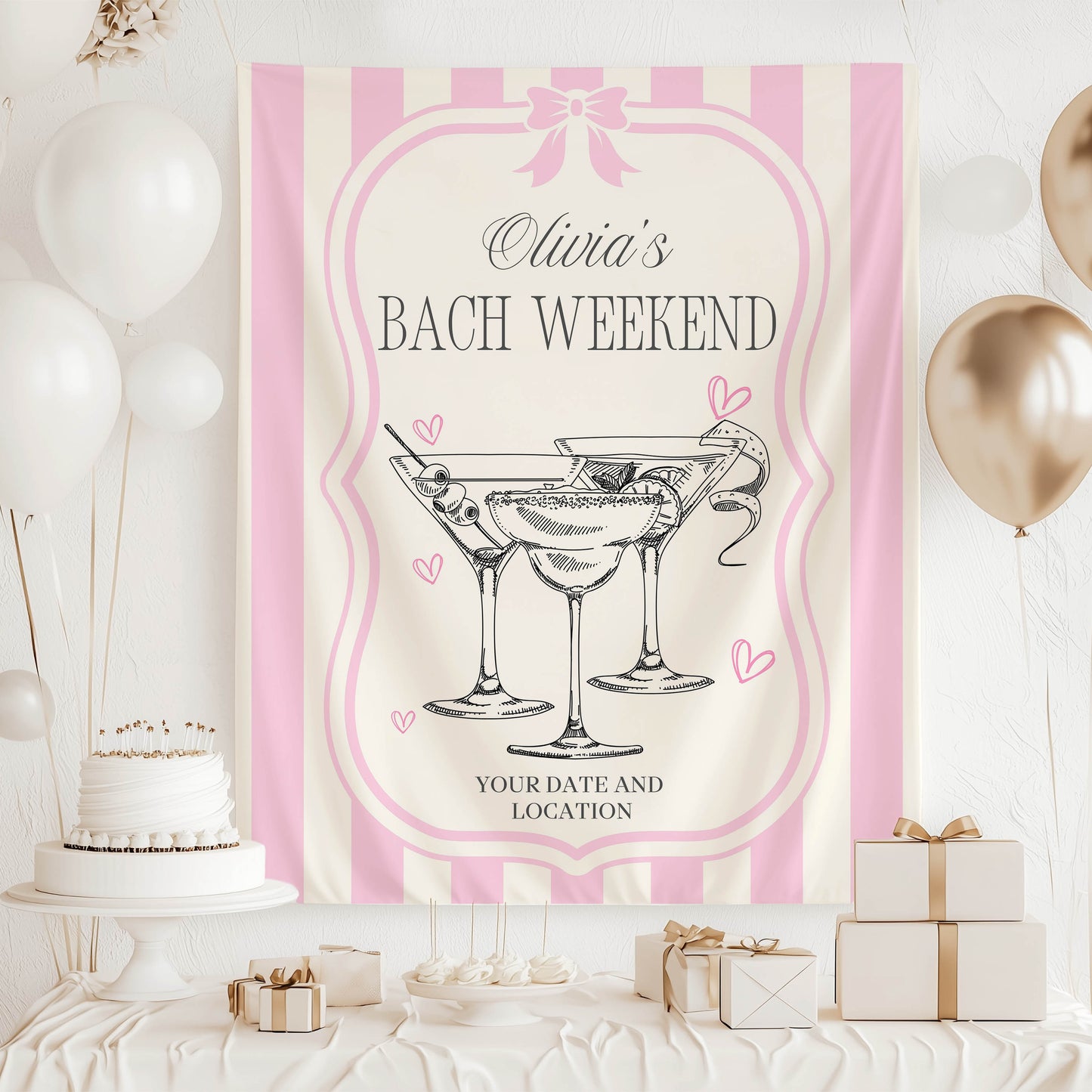 Trendy Mix theme Bachelorette Banner – Custom Bach Décor | #30