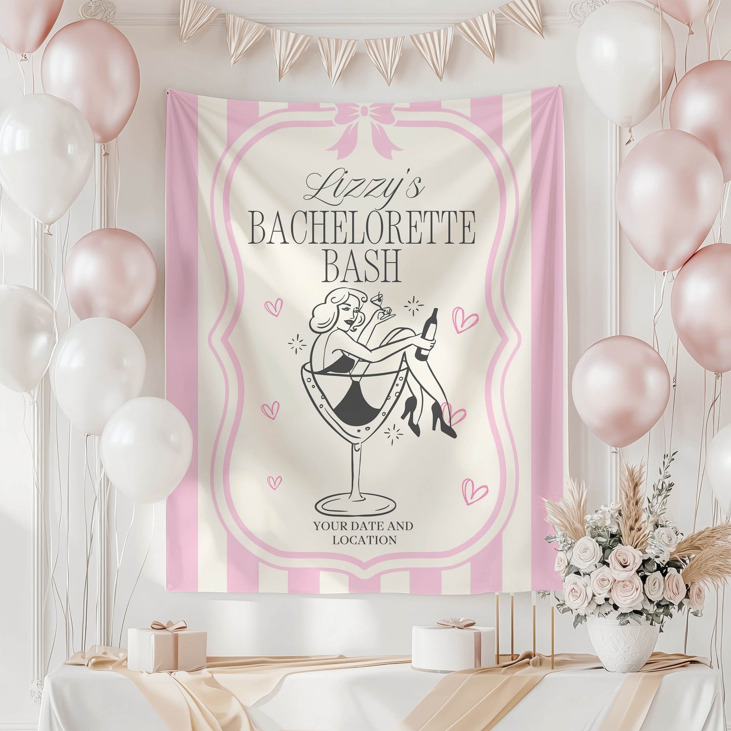 Trendy Mix theme Bachelorette Banner – Custom Bach Décor | #30