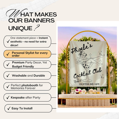 Trendy Bachelorette Banner-– Custom Bach Décor | #32