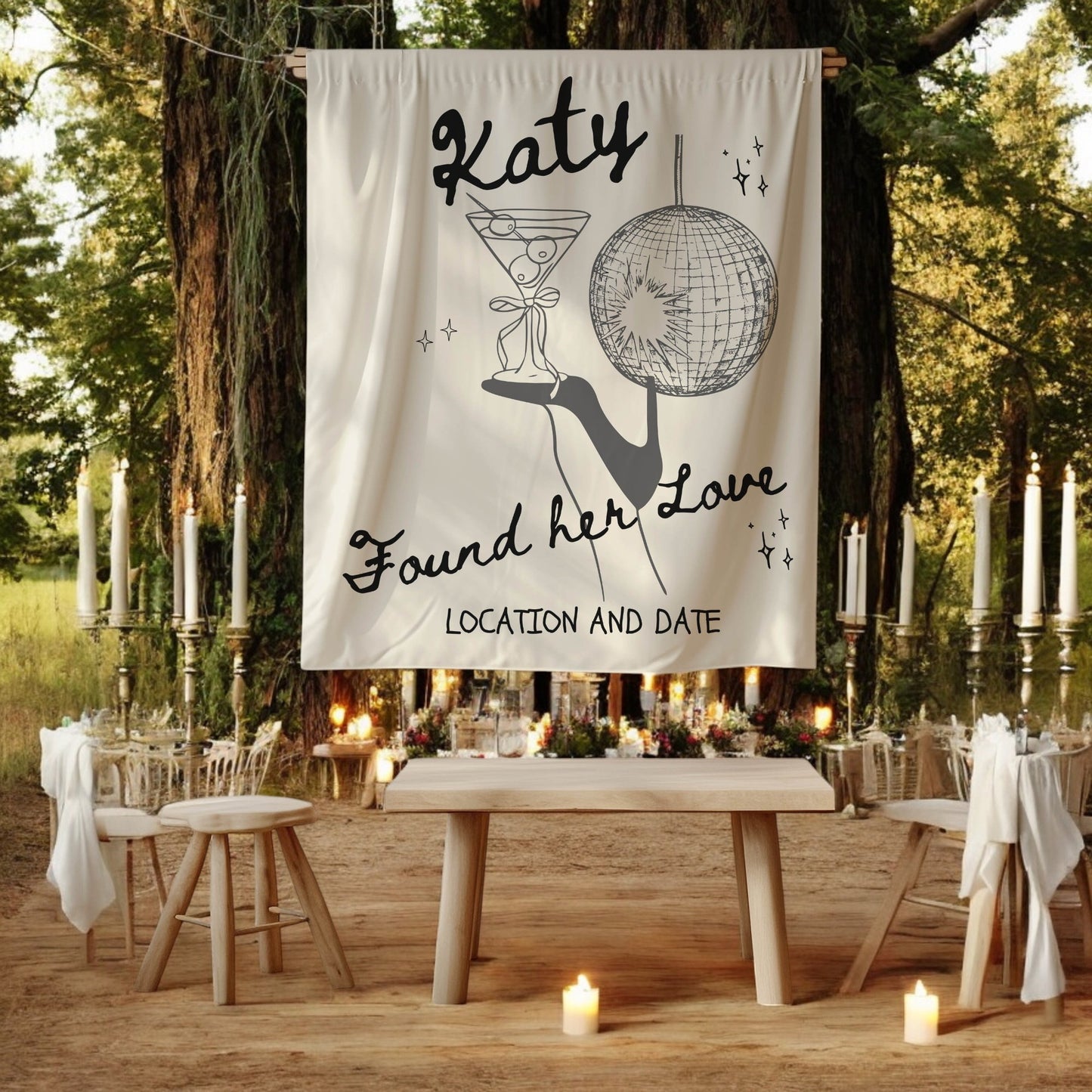 Trendy Bachelorette Banner-– Custom Bach Décor | #32