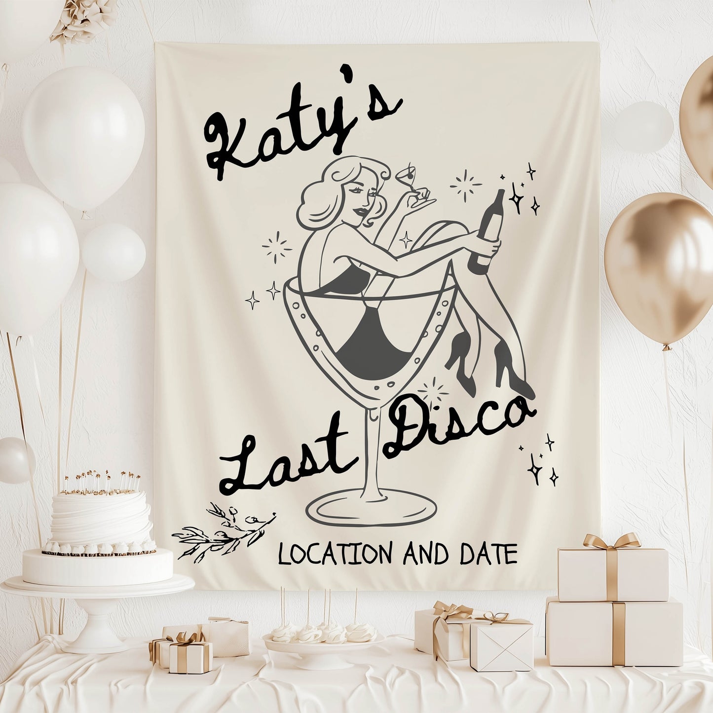 Trendy Bachelorette Banner-– Custom Bach Décor | #32