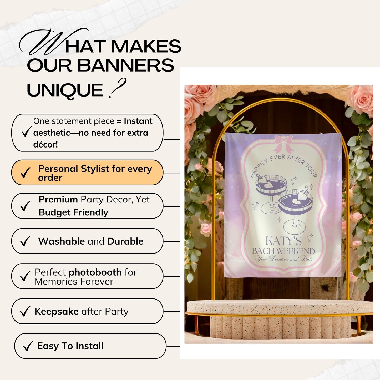 Elegant Party Banner- Bach Era Banner– Custom Bach Décor-Mix themes | #33