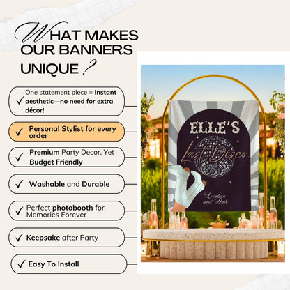 Disco Bachelorette Banner -Casino Bach Party – Custom Bach Décor | #34