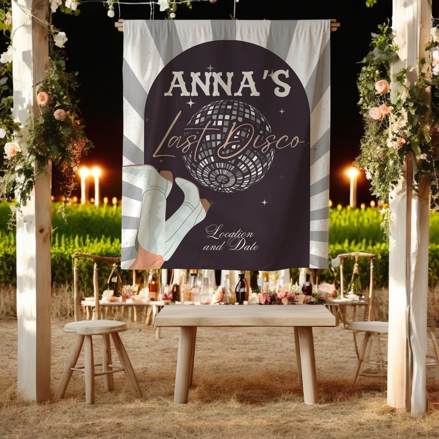 Disco Bachelorette Banner -Casino Bach Party – Custom Bach Décor | #34