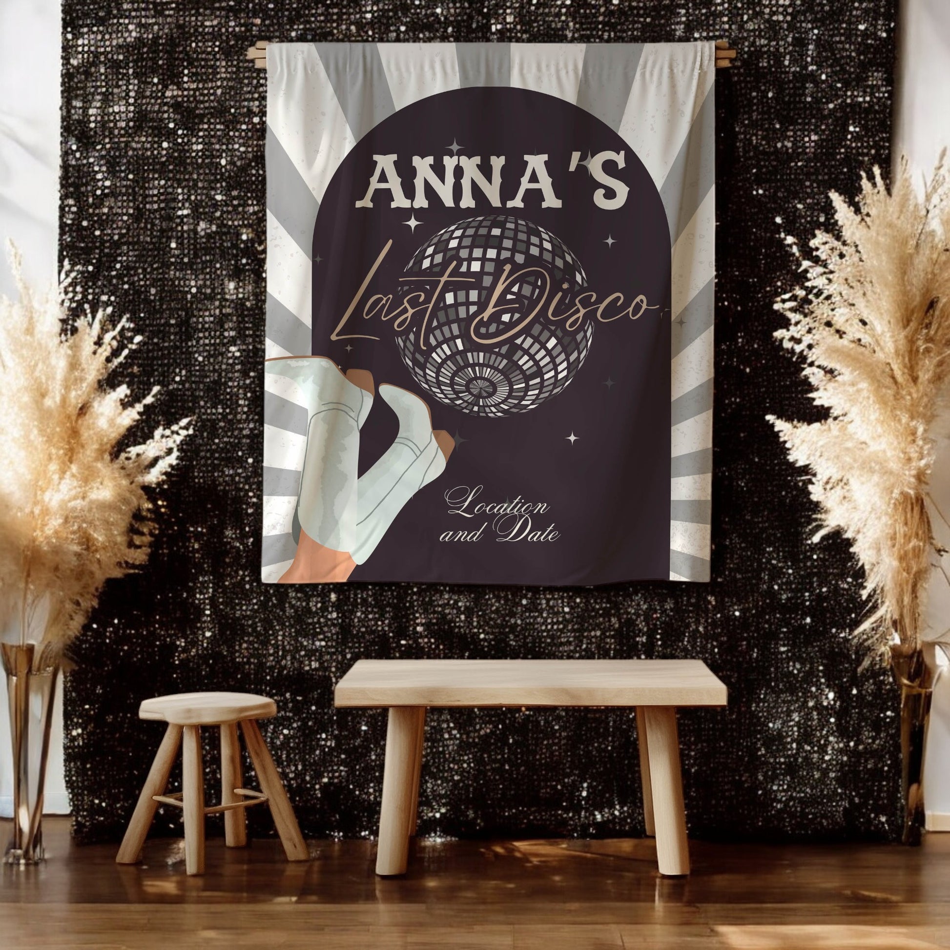 Disco Bachelorette Party Decor: Vibrant disco-themed decor for an unforgettable bachelorette party celebration.