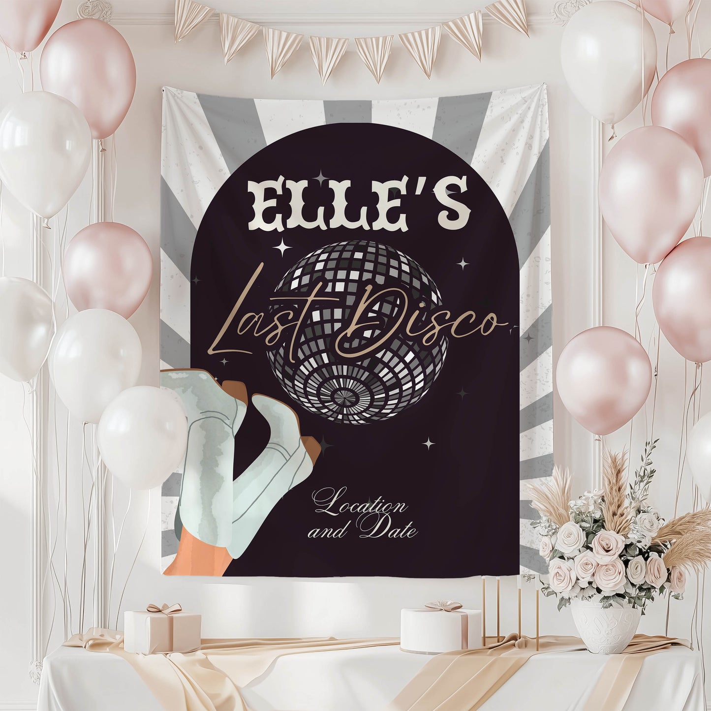 Disco Bachelorette Banner -Casino Bach Party – Custom Bach Décor | #34