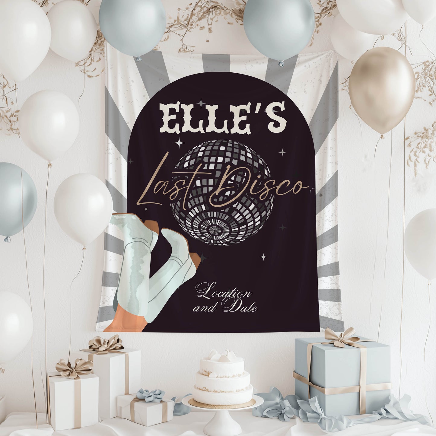 Disco Bachelorette Banner -Casino Bach Party – Custom Bach Décor | #34