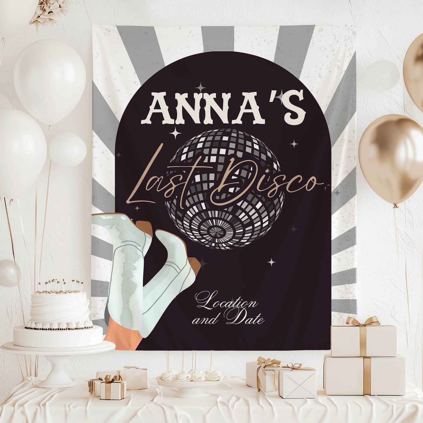 Disco Bachelorette Banner -Casino Bach Party – Custom Bach Décor | #34