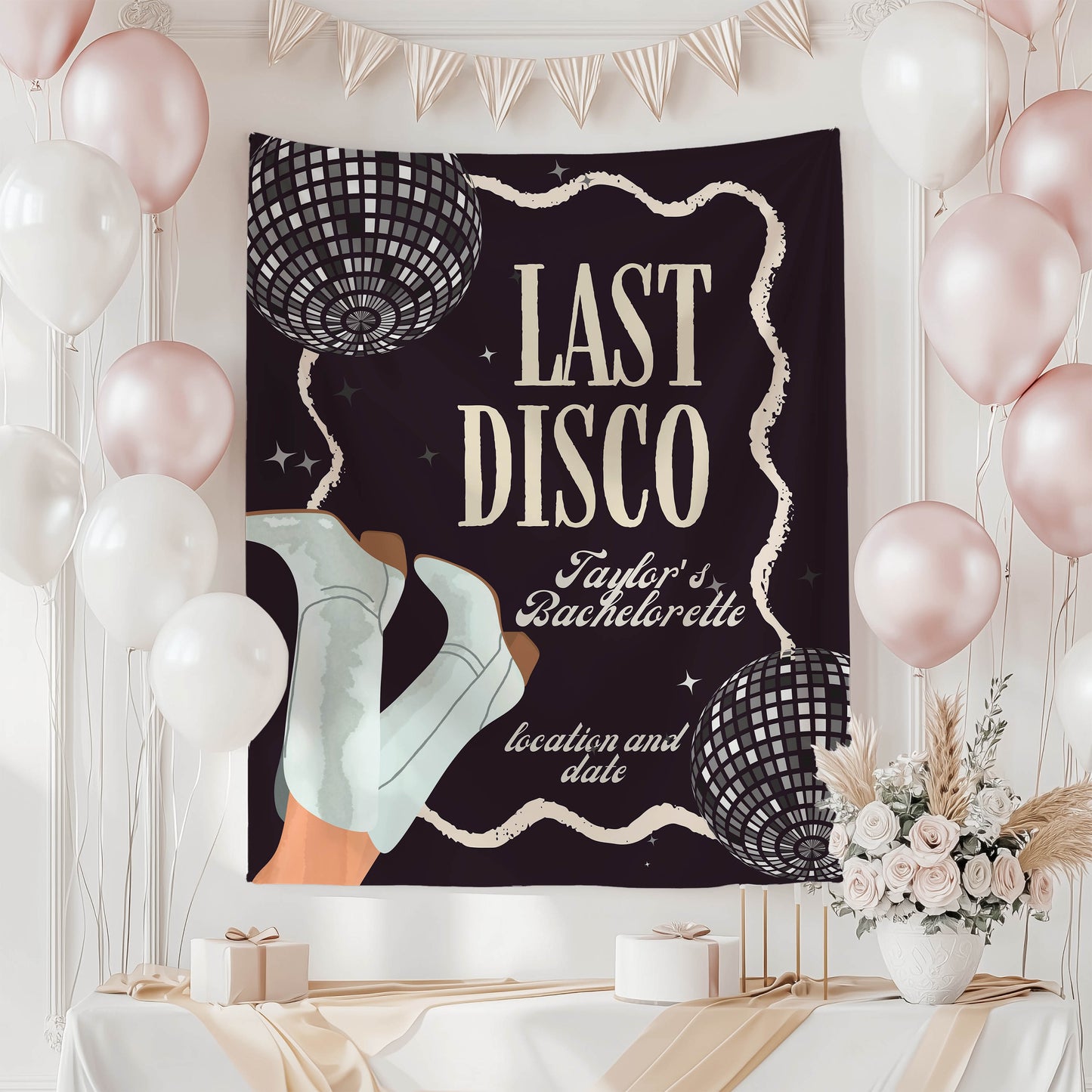 Dance and Casino Bachelorette Banner – Custom Bach Décor | #35