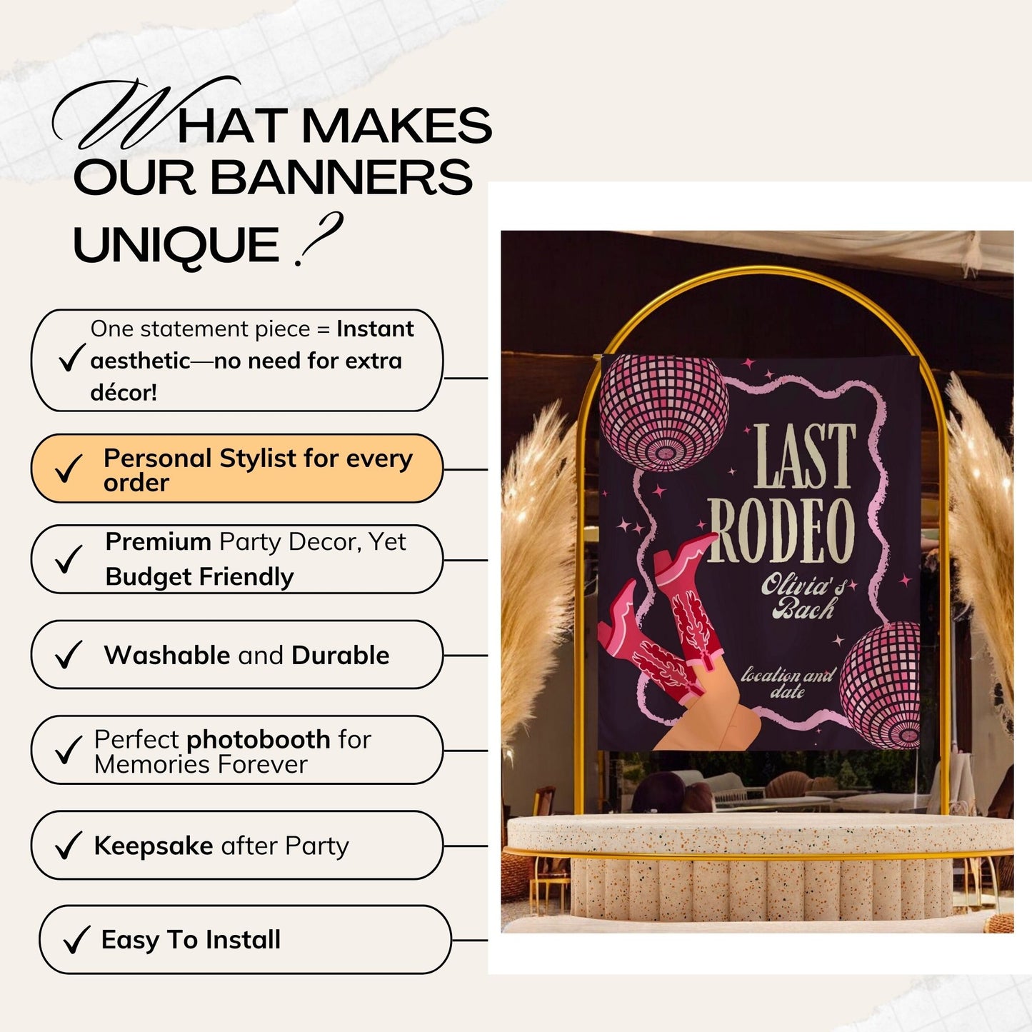 Last Rodeo Bachelorette Banner– Custom Bach Décor | #36