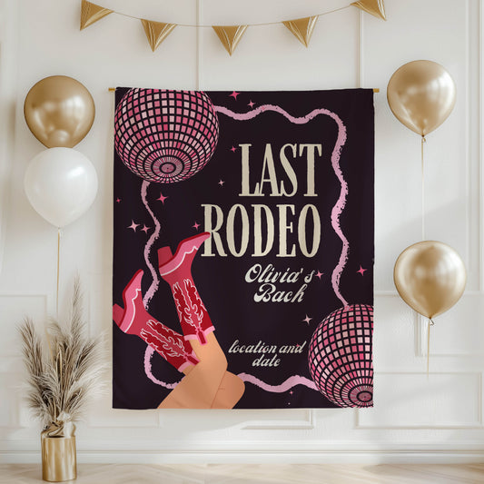 Custom Western Bachelorette Banner – Personalized Cowgirl Bach Party Décor, Last Rodeo Bachelorette Sign, Country Bridal Weekend Decoration