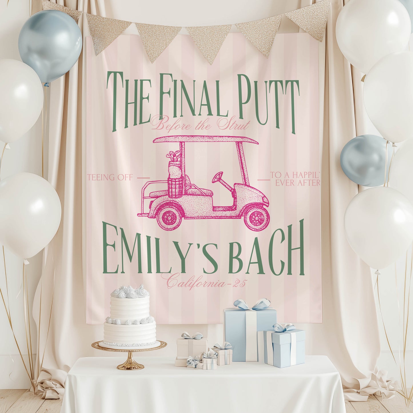 Golf Bachelorette Banner – Custom Bach Décor | #43