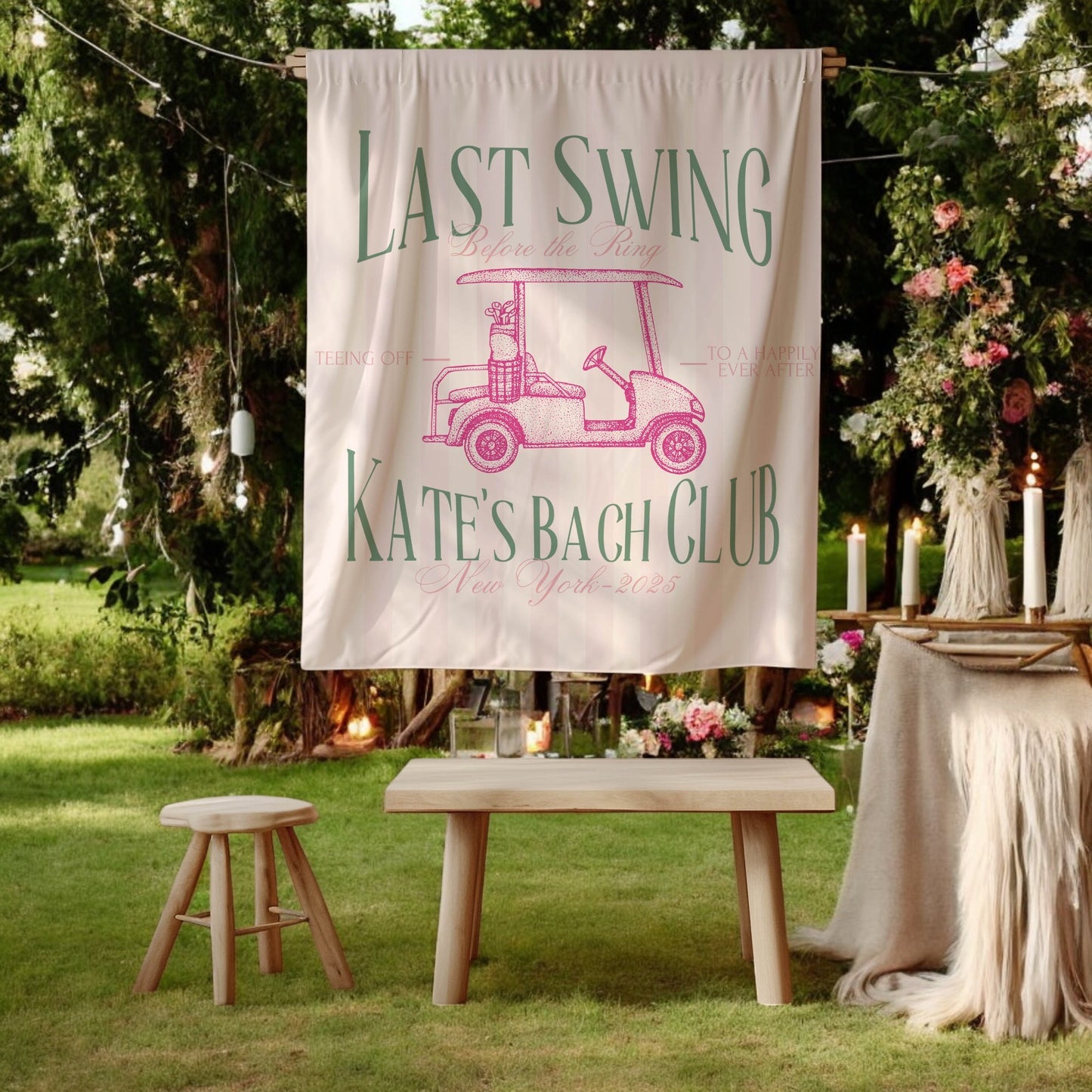 Golf Bachelorette Banner – Custom Bach Decor for Country Club & Fairway Parties