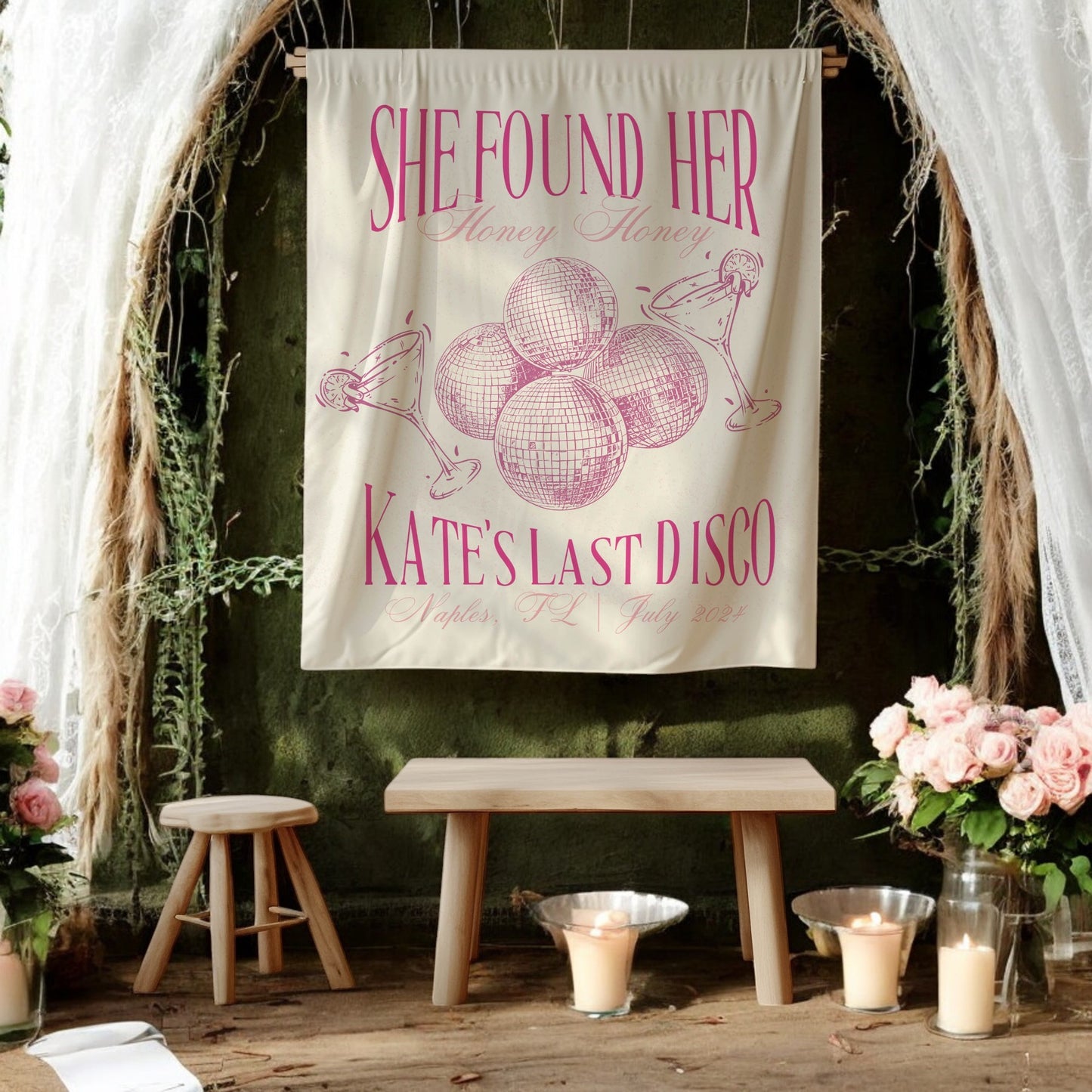 Disco Bachelorette Banner – Custom Bach Décor | #44