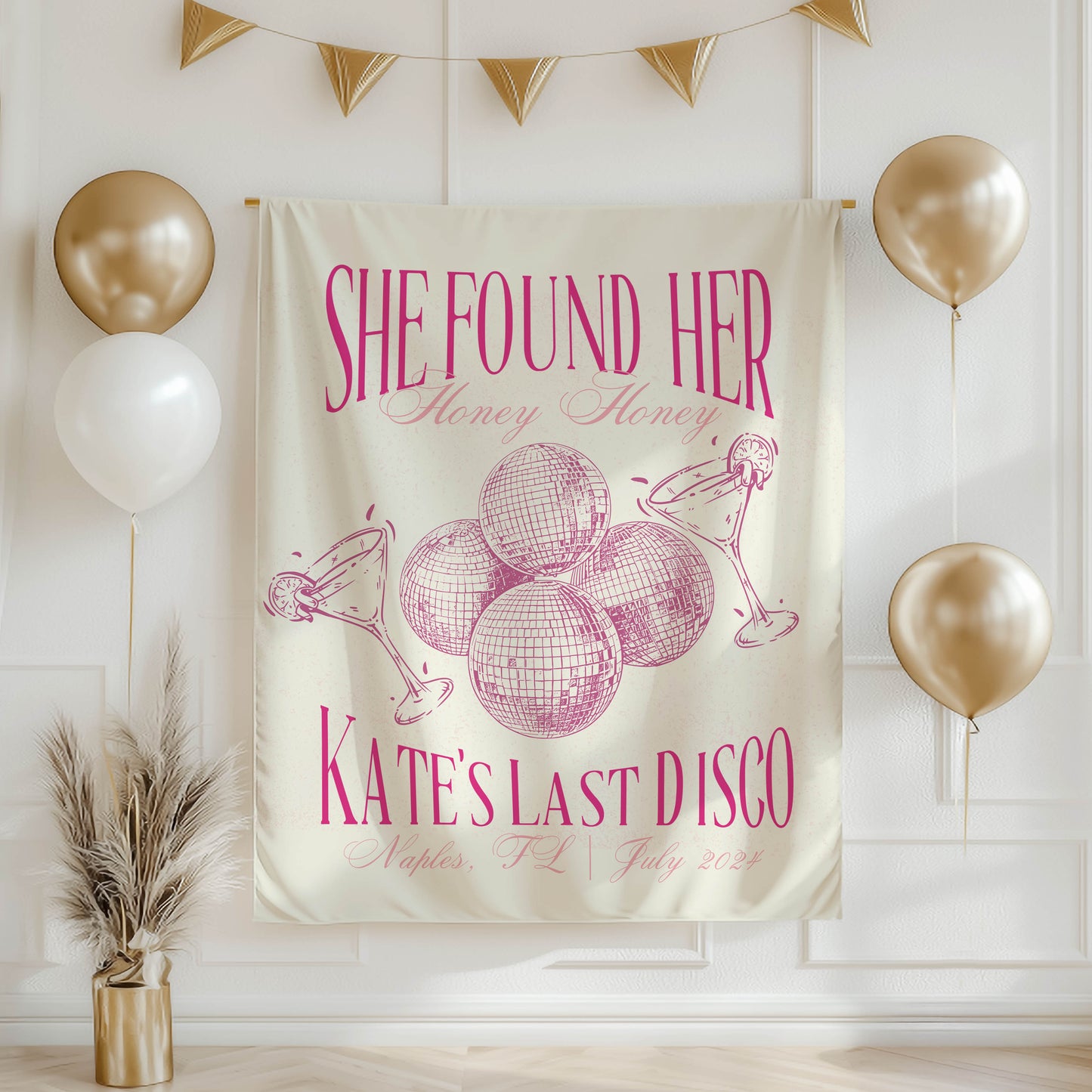 Disco Bachelorette Banner – Custom Bach Décor | #44