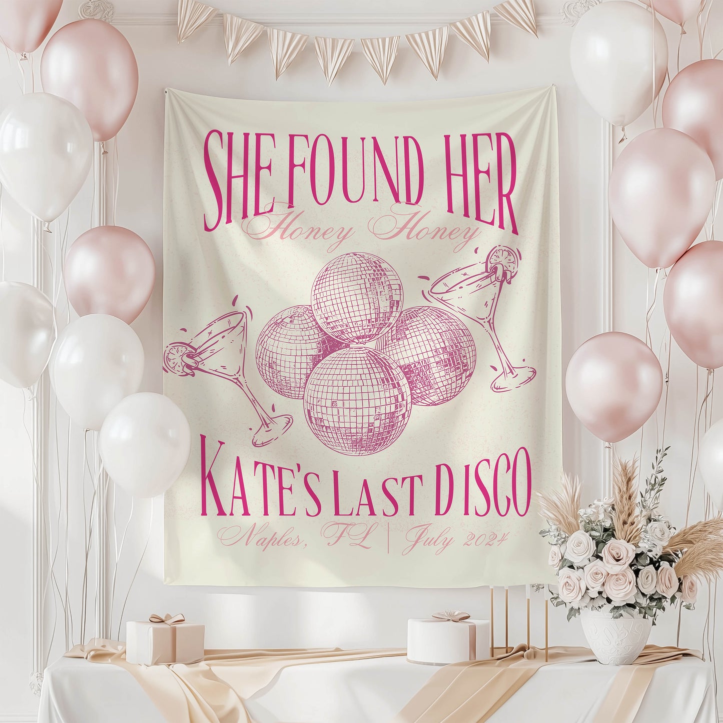 Disco Bachelorette Banner – Custom Bach Décor | #44