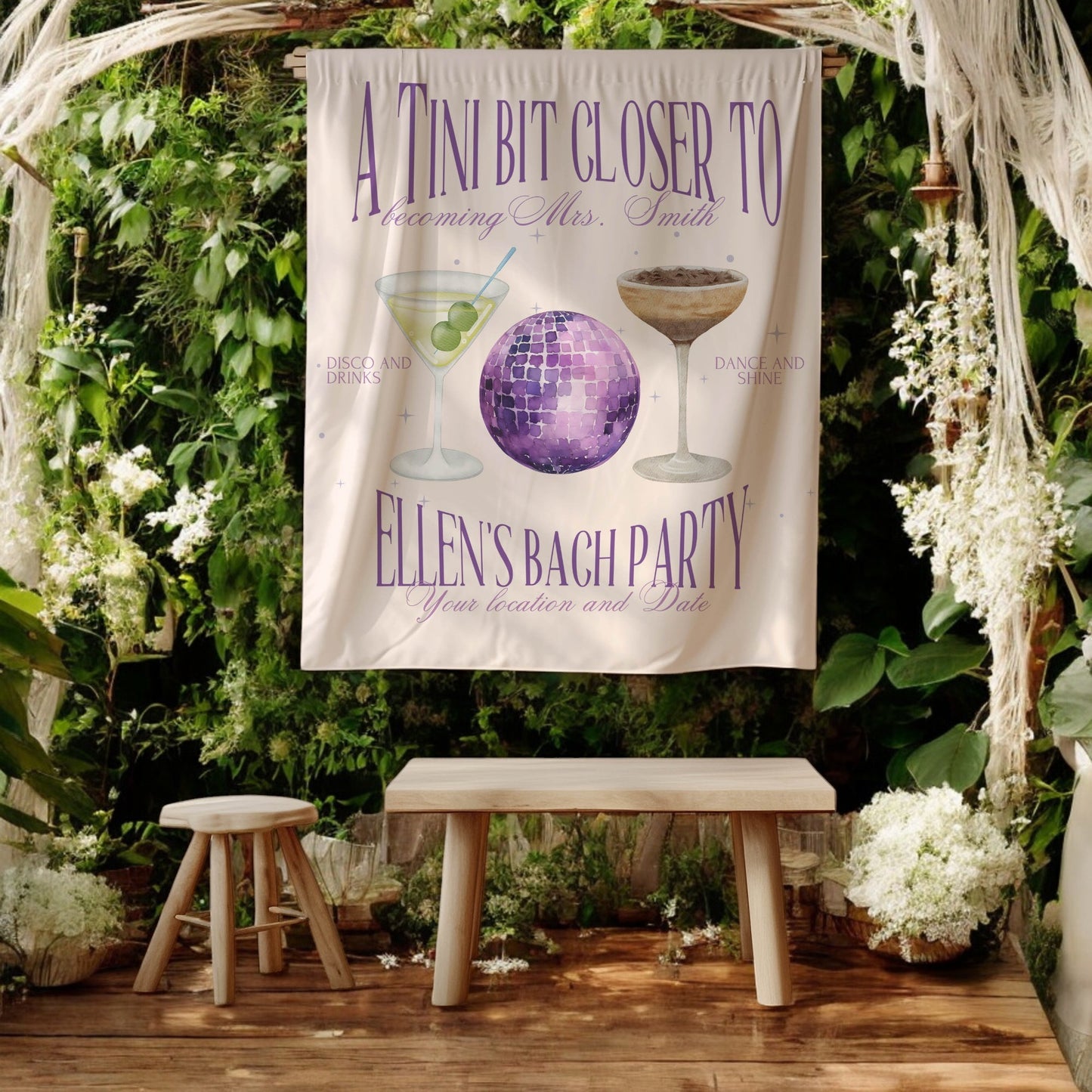Cocktail Bachelorette Banner – Custom Bach Décor | #45
