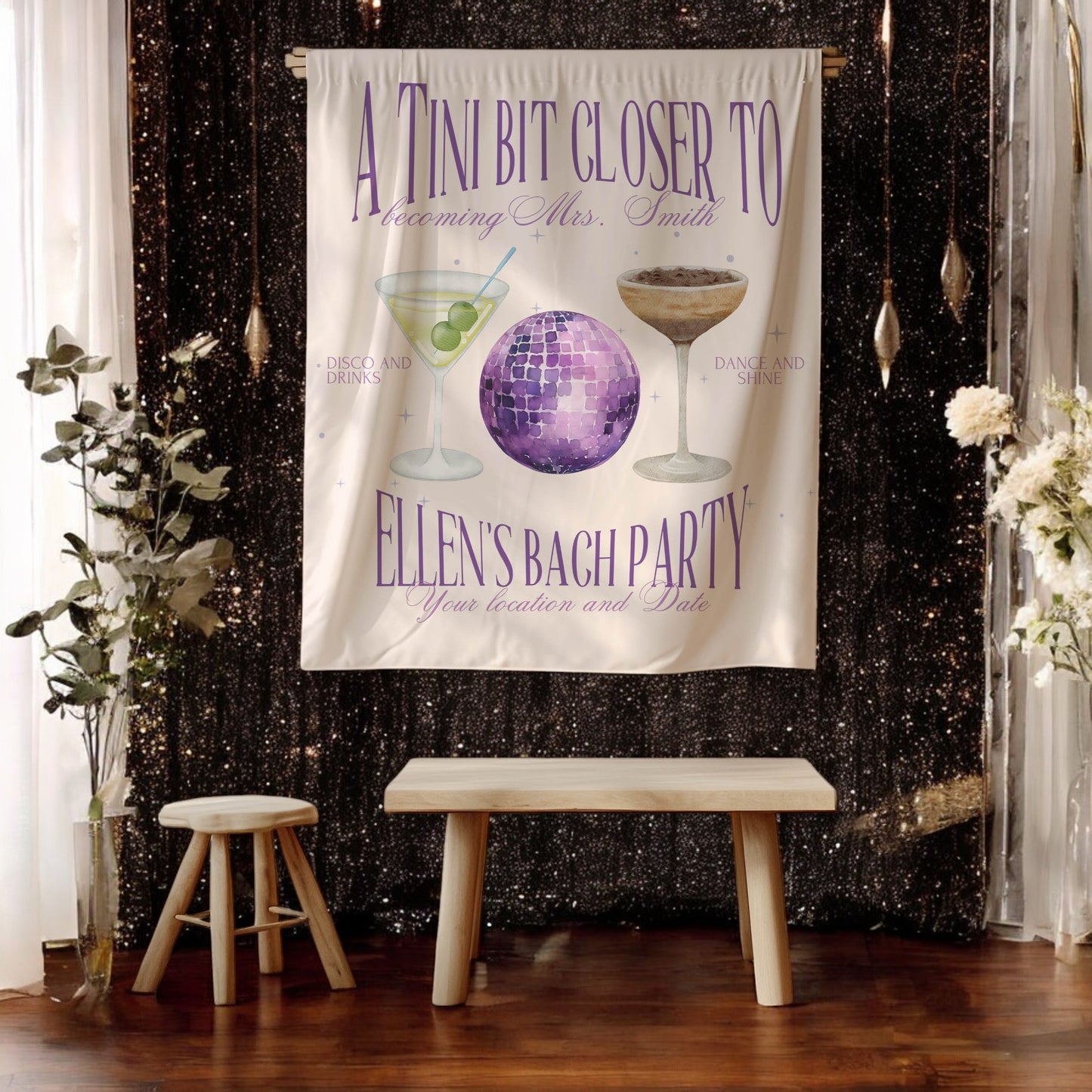 Cocktail Bachelorette Banner – Custom Bach Décor | #45