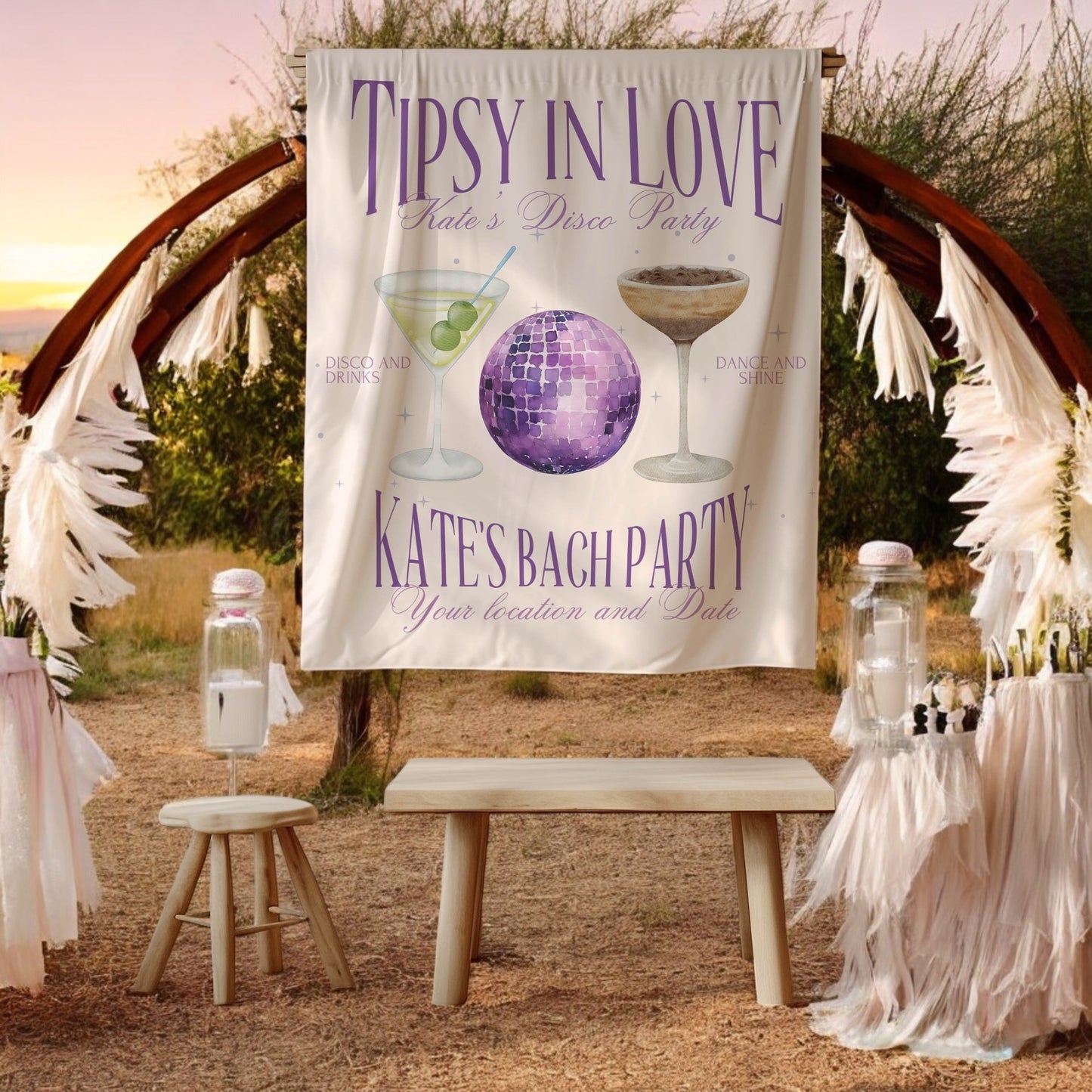 Cocktail Bachelorette Banner – Custom Bach Décor | #45