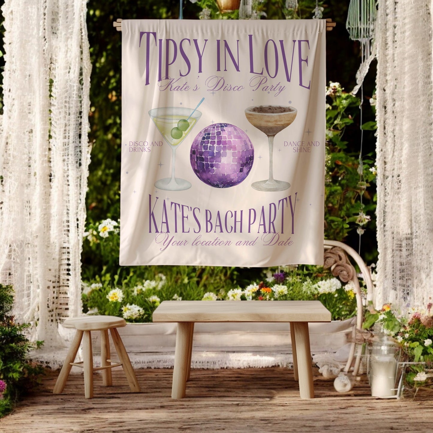 Cocktail Bachelorette Banner – Custom Bach Décor | #45