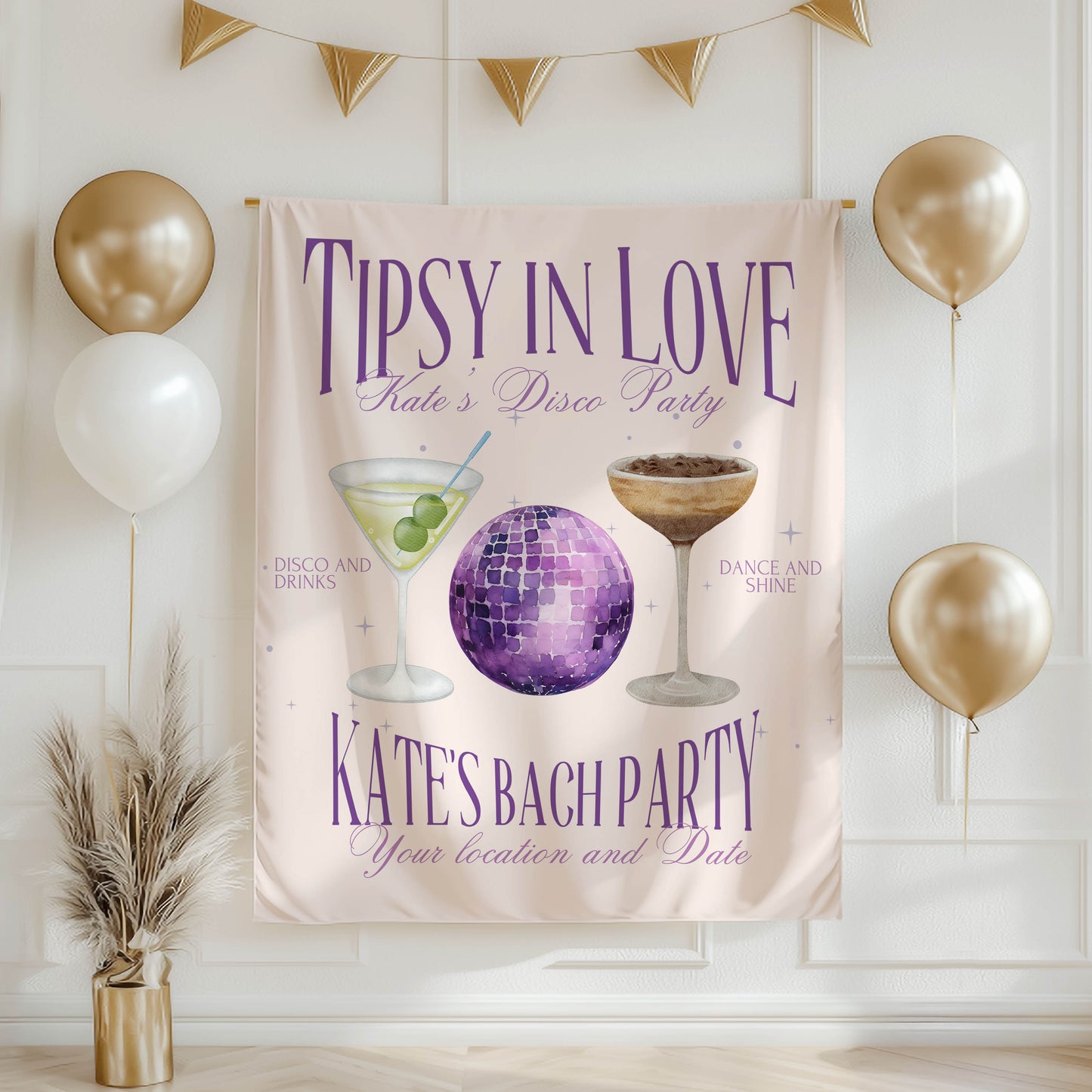 Cocktail Bachelorette Banner – Custom Bach Décor | #45
