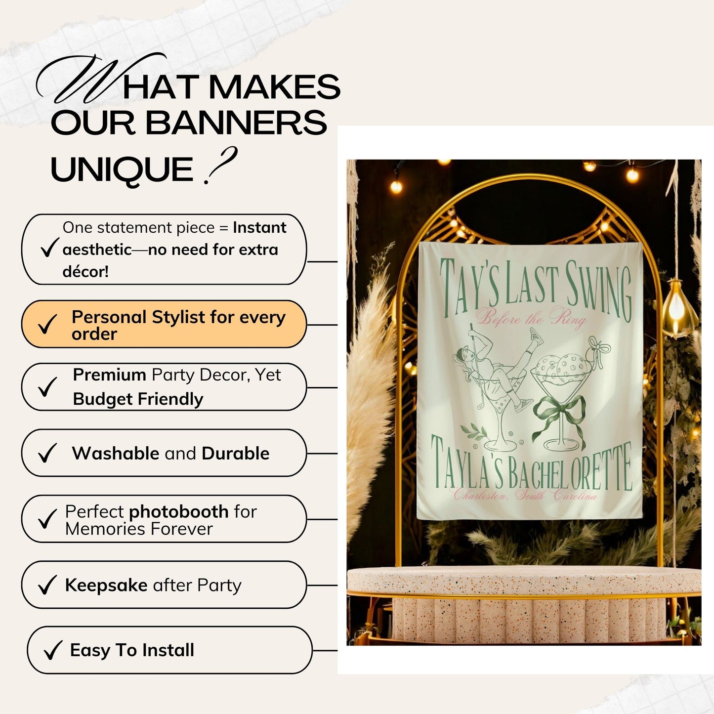 Golf Bachelorette Banner – Custom Bach Décor | #46